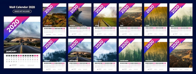 Vorlage für kalender 202  Premium-Vektor