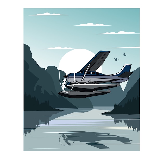 Wasserflugzeug Premium Vektoren
