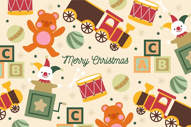 Weihnachten spielt den gezeichneten hintergrund in der hand Kostenlosen Vektoren
