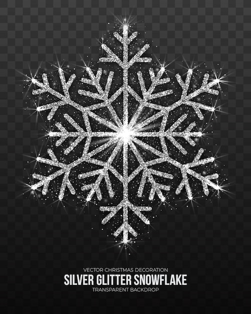 Weihnachtsdekorations Silber Schneeflocke Transparenter Hintergrund Premium Vektor