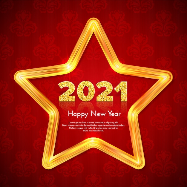Weihnachtsgeschenkkarte frohes neues jahr 2021 mit neonlichtstern