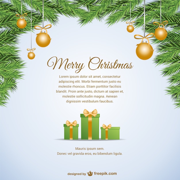 Weihnachtskarte Vorlage Mit Text Download Der Kostenlosen Vektor