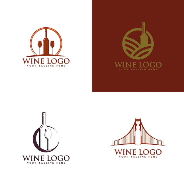 Wein Logo Vektor Vorlage Premium Vektor