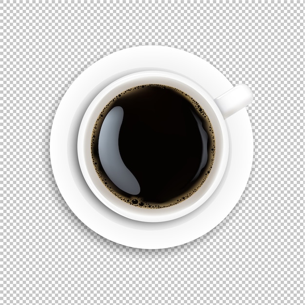 Weißer cup-kaffee-transparenter hintergrund Premium Vektoren