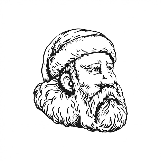 Lächeln Comic Weihnachtsmann-Porträt, Von Hand Gezeichnete Vektor-Skizze,  Kunst Lizenzfrei Nutzbare Vektorgrafiken, Clip Arts, Illustrationen. Image  68804538.