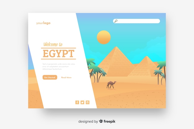 Willkommen bei der ägypten landing page vorlage Kostenlosen Vektoren