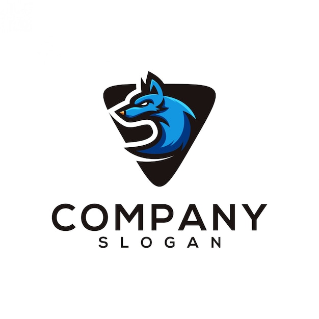 Wolf-logo-design Premium Vektoren