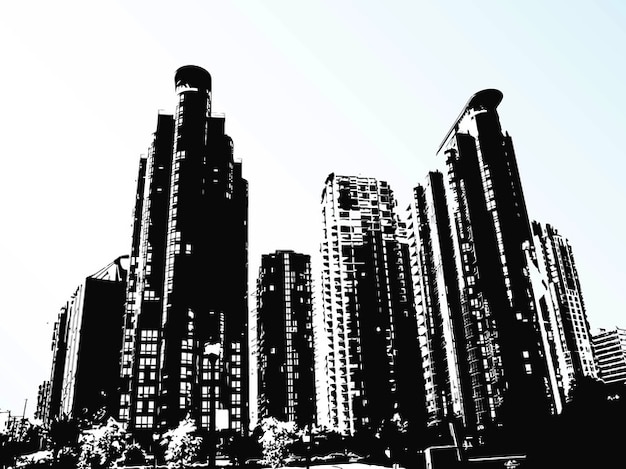 Wolkenkratzer-Silhouetten städtischen Hintergrund | Download der
