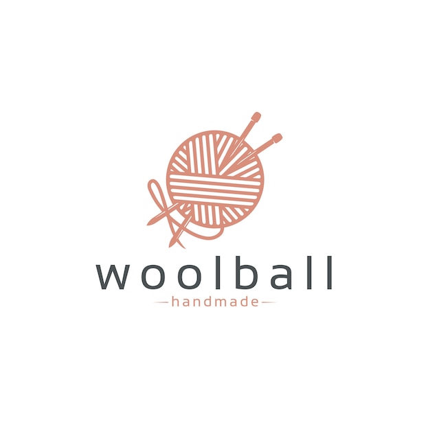 Wollknauel Logo Vorlage Premium Vektor