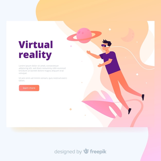Zielseitenvorlage für virtuelle realität Kostenlosen Vektoren