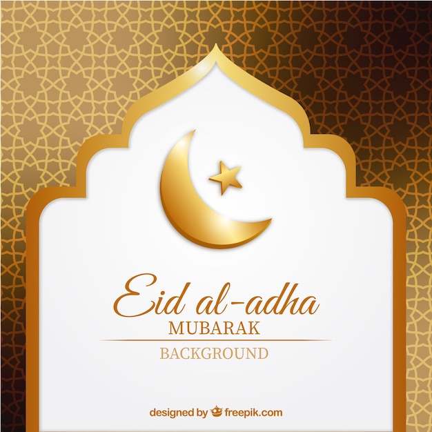 Zusammenfassung goldenen hintergrund von eid al-adha 