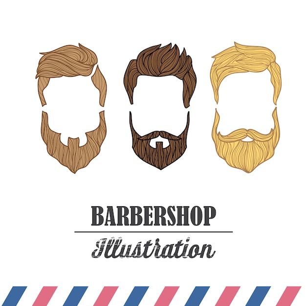 Zusammensetzung des satzes von icons für den friseurladen. Kostenlosen Vektoren