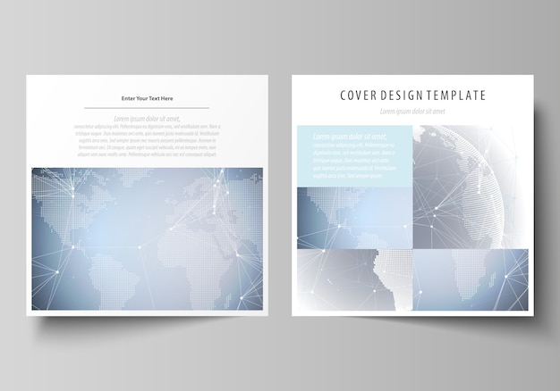 Zwei Quadratische Formate Decken Vorlagen Fur Broschuren Ab Premium Vektor