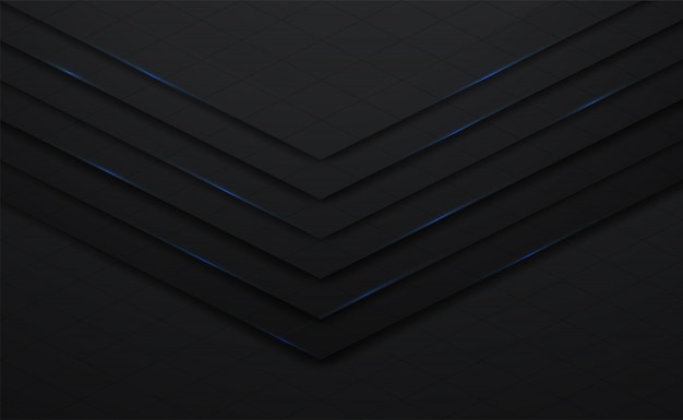 3d vector preto e linha de fundo quadrado com sombra Vetor Premium