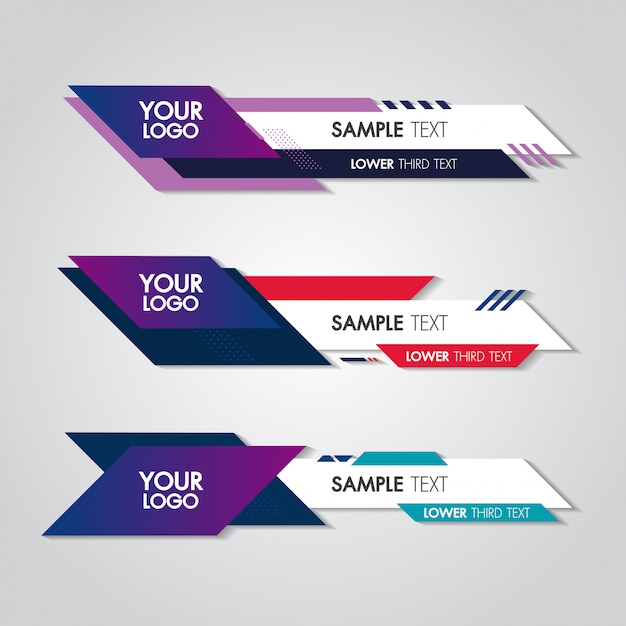 Abaixe o terceiro contemporâneo moderno do molde branco e colorido. Vetor Premium