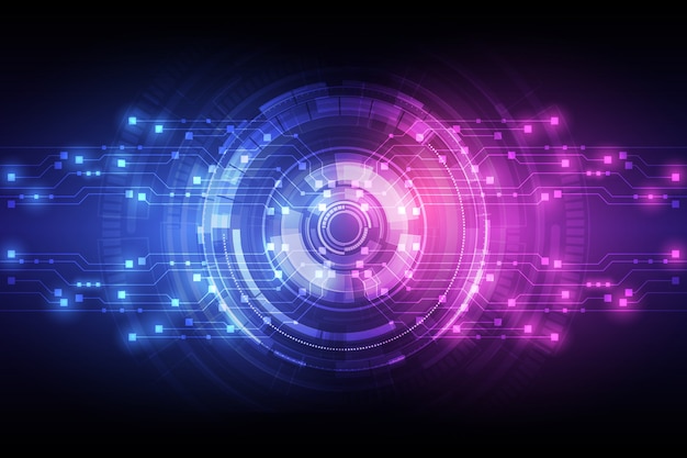 Abstrato circuito de rede blockchain conceito fundo Vetor Premium