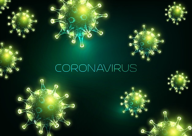 Abstrato futurista surto de coronavírus | Vetor Premium