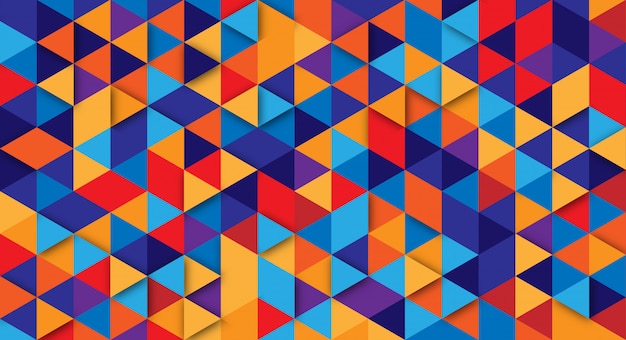 Abstrato moderno com elementos do triângulo. fundo com cores retrô para cartazes, banners e sites de landing page. Vetor Premium