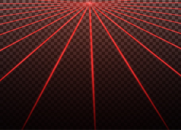 Abstrato Raio Laser Vermelho Transparente Isolado No Fundo Preto Ilustra O O Efeito De