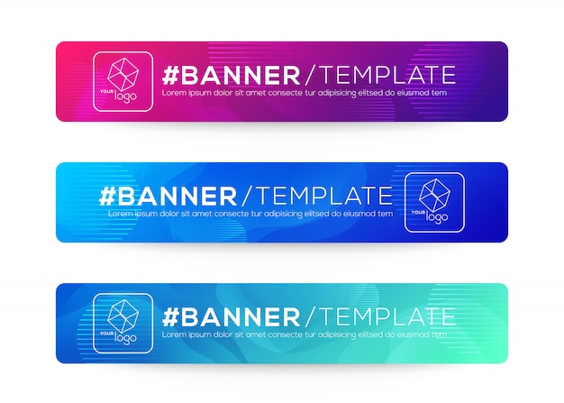 Abstrato web banner design fundo ou cabeçalho modelos. composição de formas fluidas gradiente com cores brilhantes coloridas Vetor Premium