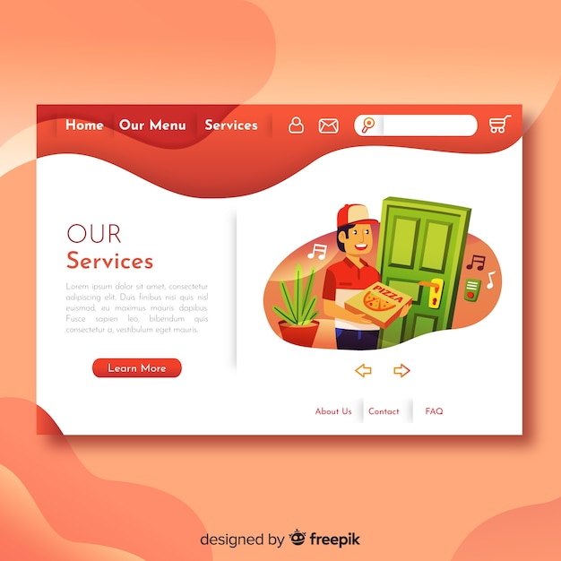 Adorável web design conceito com design plano Vetor grátis