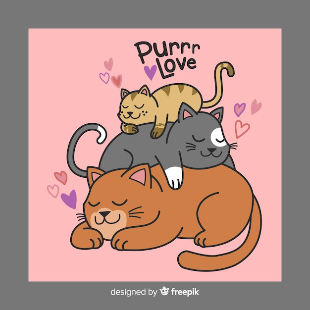 Amor purr Vetor grátis