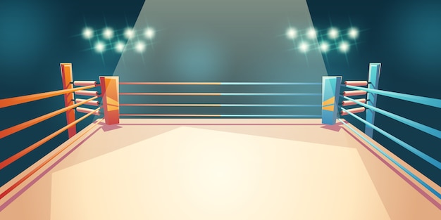 Anel de caixa arena para esportes lutando ilustração dos 