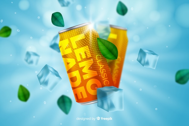 Anúncio de limonada realista Vetor grátis