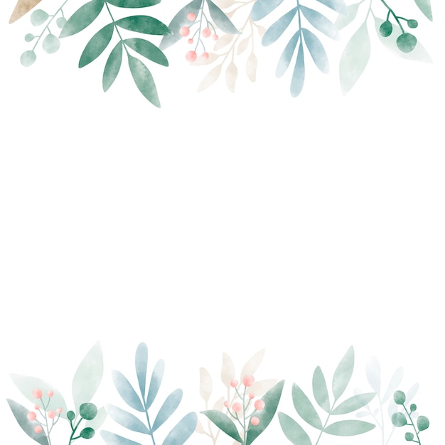Aquarela deixa com design de espaço de cópia Vetor grátis