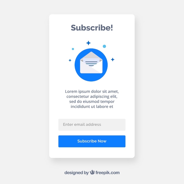 Assinatura moderna pop up com design plano Vetor grátis