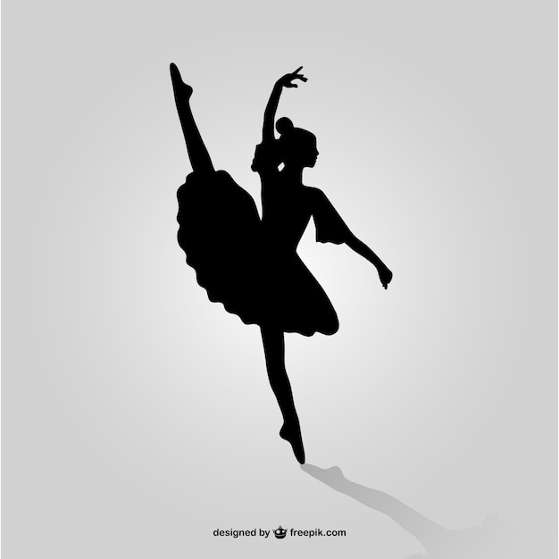 Bailarina silhueta arte Vetor grátis