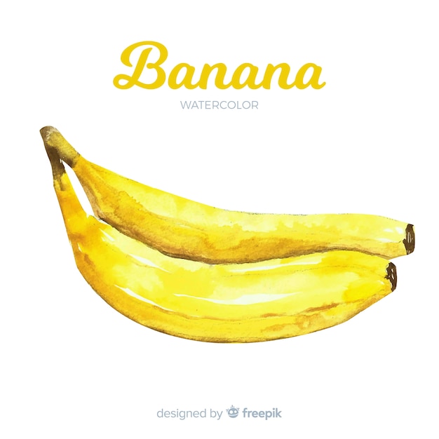 Banana aquarela Vetor grátis