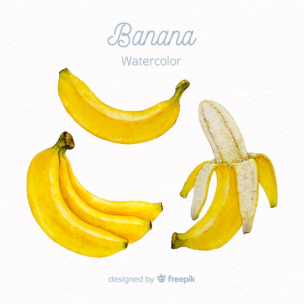 Banana aquarela Vetor Grátis