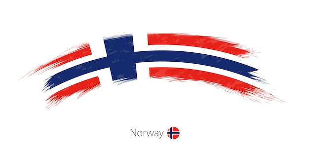 Bandeira Da Noruega Na Pincelada Grunge Arredondado Ilustração Vetorial Vetor Premium 1895