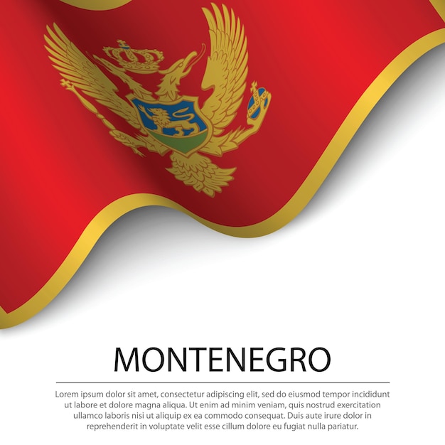 Bandeira De Montenegro Em Fundo Branco Modelo De Vetor De Banner Ou