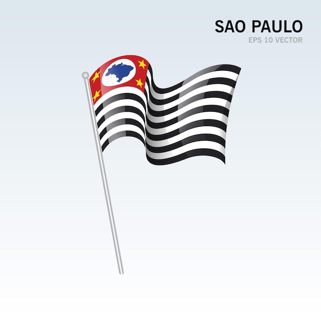 Bandeira Dos Estados De São Paulo Distrito Federal Do Brasil Isolado Em Fundo Cinza Vetor Premium 1892