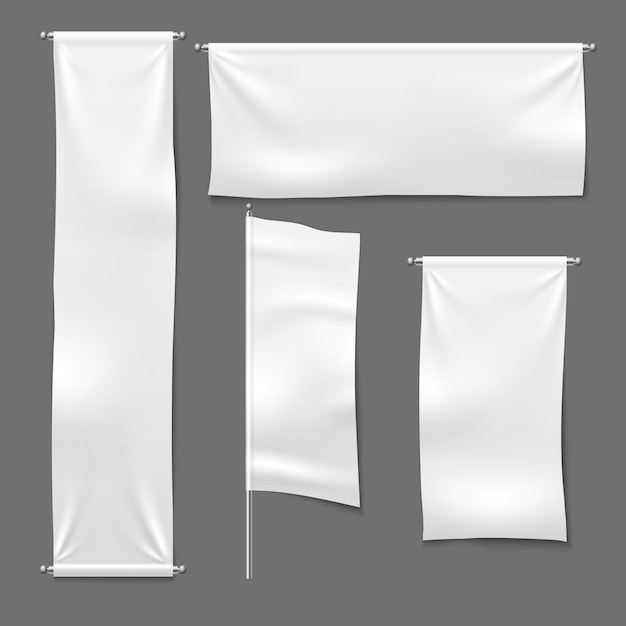 Bandeira E Banners Pendurados Branco Publicidade Em Branco T Xtil Banner Tecido Pano Horizontal