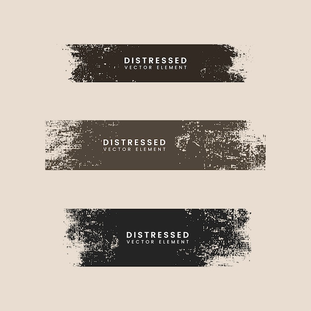 Bandeiras de textura de traço angustiado Vetor grátis