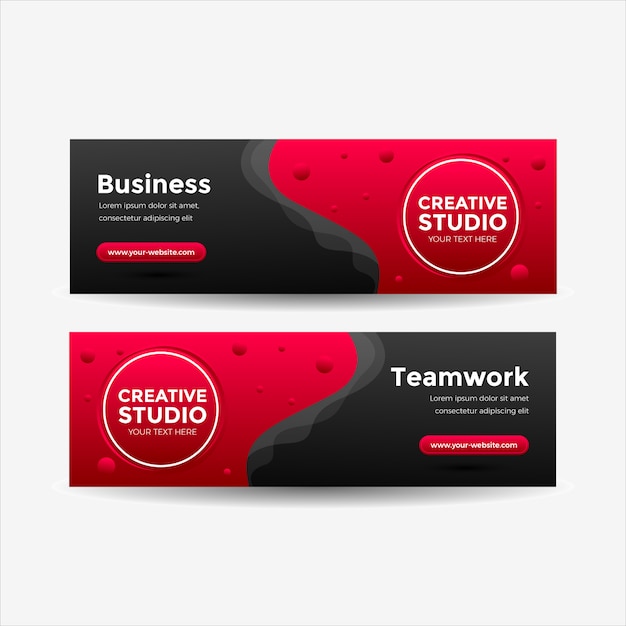 Banner com gradiente colorido de design moderno Vetor Premium