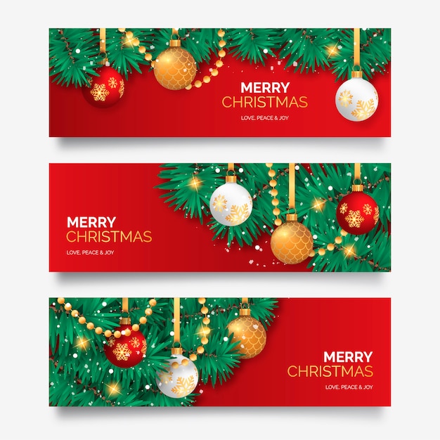 Banner de natal com decoração elegante | Vetor Grátis