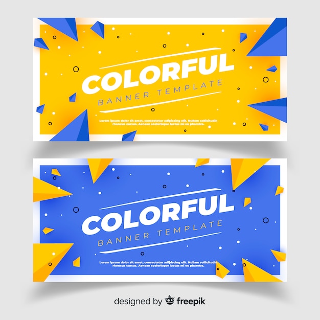 Banners abstratas com design plano Vetor grátis