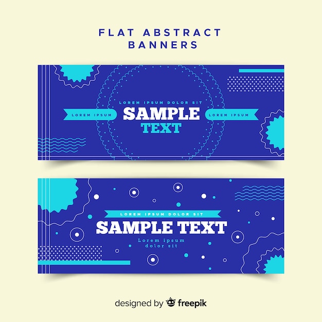 Banners abstratos modernos com design plano Vetor grátis