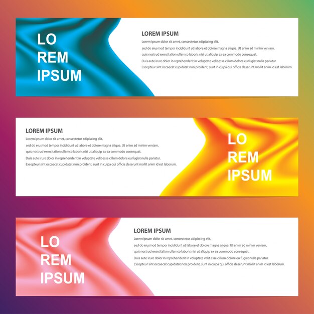 Banners da web com design geométrico moderno Vetor Premium