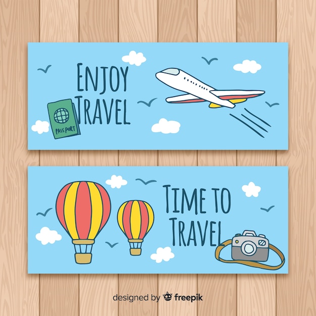 Banners de viagem Vetor grátis