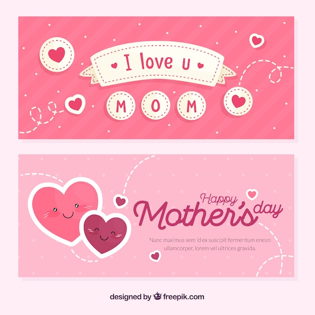 Banners do dia das mães em estilo simples Vetor grátis Banners do dia das mães em estilo simples Vetor grátis