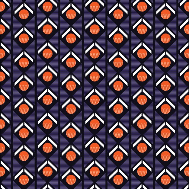 Belo padrão sem emenda. misture o ornamento sem emenda do círculo, do triângulo e da forma da listra. design para moda, tecido, papel de parede e todas as impressões Vetor Premium