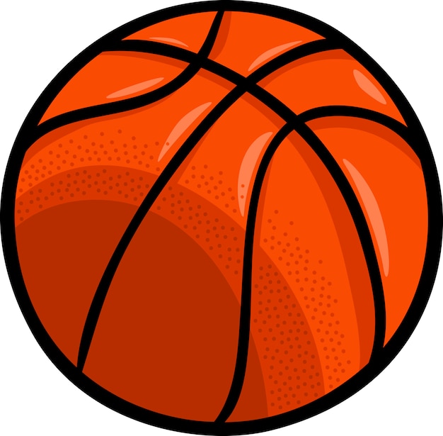  Bola  de basquete cartoon  clip art Vetor Premium