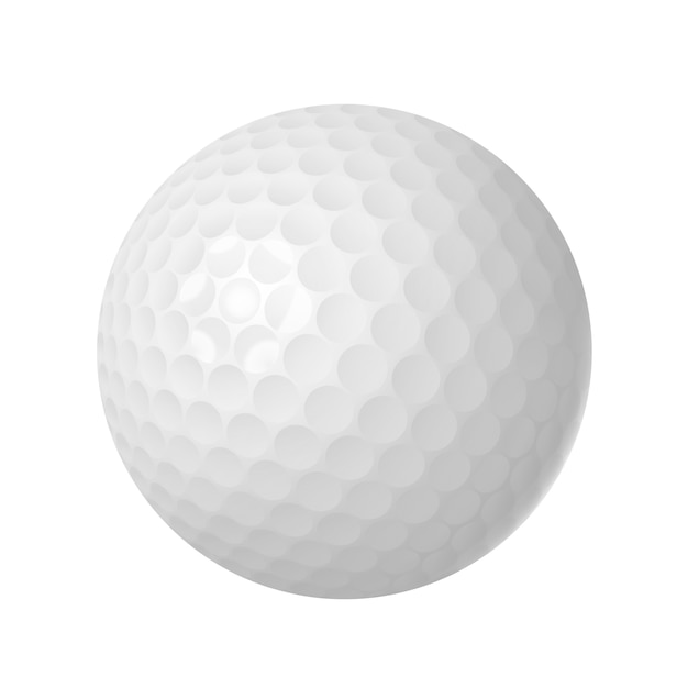 Bola golfe, sobre, branca, isolado Vetor grátis