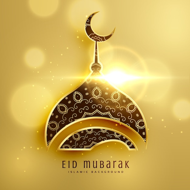 Bonito, mesquita, desenho, islâmico, eid, festival, dourado, decoração Vetor grátis Bonito, mesquita, desenho, islâmico, eid, festival, dourado, decoração Vetor grátis