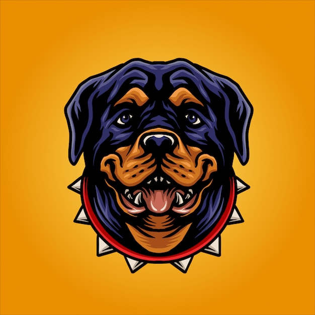 Cabeça de rottweiler Vetor Premium